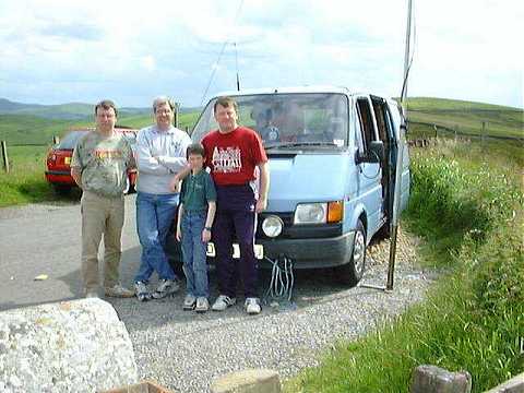 The team on a rare sunny day